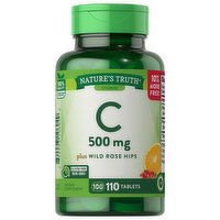 Nature's Truth Vitamin C, 500 mg, Plus Wild Rose Hips, Tablets, 110 Each