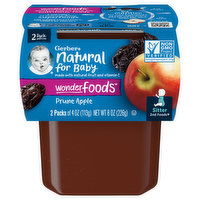 Gerber Prune Apple, Sitter 2nd Foods, 2 Pack, 8 Ounce