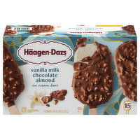 Haagen-Dazs Vanilla Milk Chocolate Almond Ice Cream Snack Bars, 15 Each