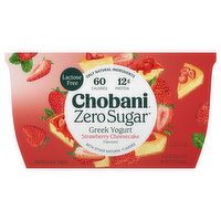 Chobani Zero Sugar Nonfat Strawberry Cheesecake Flavored Greek Yogurt - 4 Each