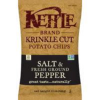 Kettle Brand Potato Chips, Krinkle Cut, Salt & Fresh Ground Pepper