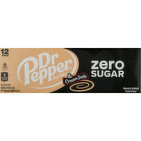 Dr Pepper Cream Soda, Zero Sugar, 12 Pack - 12 Each