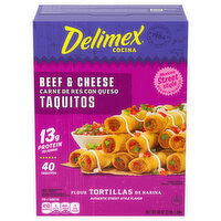 Delimex Taquitos, Beef & Cheese, Flour Tortillas - 40 Each