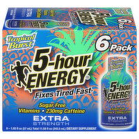 5-Hour Energy Energy Drink, Extra Strength, Tropical Burst, 6 Pack - 6 Each