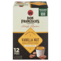 Don Francisco's Coffee, Medium Roast, Vanilla Nut, Single Serve Pods, 12 Each