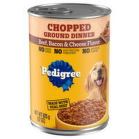 Pedigree Dog Food, Beef, Bacon & Cheese Flavor, Chopped Ground Dinner, 22 Ounce