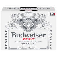 Budweiser Malt Beverage, Zero, 12 Each