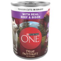 Purina One Dog Food, Real Beef & Bison, Tender Cuts in Gravy, Adult - 13 Ounce