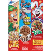 General Mills Cereal, Lucky Charms/Cookie Crisp/Trix - 38.5 Ounce