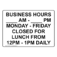 Business Hours (Daily) - 1 Each