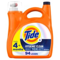 Tide Hygienic Clean Heavy 10x Duty Liquid Laundry Detergent, Original - 132 Fluid ounce