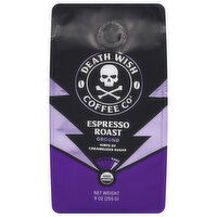 Death Wish Coffee Co Coffee, Ground, Dark, Espresso Roast - 9 Ounce