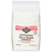 First Street Terry Towels, All Purpose, 100% Cotton - 12 Each