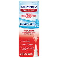 Mucinex Nasal Spray, Clear & Cool, 0.75 Fluid ounce