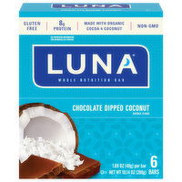 Luna Nutrition Bars, Whole, Chocolate Dipped Coconut - 6 Each