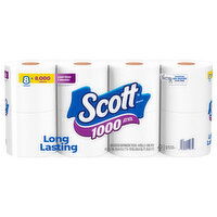 Scott Bathroom Tissue, Unscented, One-Ply - 8 Each
