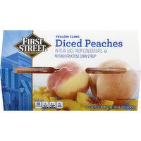 First Street Peaches, Yellow Cling, Diced - 4 Each