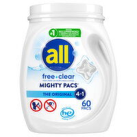 All Detergent, Free Clear, 4 In 1, The Original - 60 Each