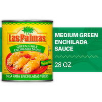 Las Palmas Enchilada Sauce, Green Chile, Medium, 28 Ounce