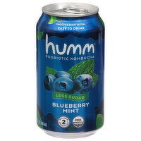 Humm Less Sugar Probiotic Blueberry Mint Kombucha - 12 Fluid ounce