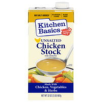 Kitchen Basics Unsalted Chicken Stock for Cooking - 32 Ounce