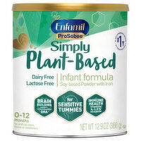 Enfamil Infant Formula, Soy Based Powder with Iron, Simply Plant-Based, 0-12 Months - 12.9 Ounce