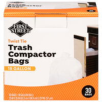 First Street 18 Gallon Twist Tie Trash Compactor Bags - 30 Each