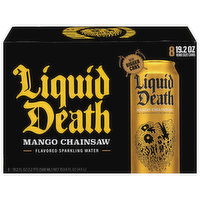 Liquid Death Sparkling Water, Mango Chainsaw Flavored, King Size Cans - 8 Each