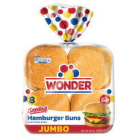 Wonder Hamburger Buns, Seeded, Extra Soft, Jumbo - 8 Each