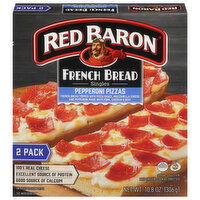 Red Baron French Bread, Pepperoni Pizzas, Singles, 2 Pack