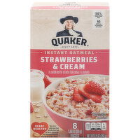 Quaker Oatmeal, Instant, Strawberries & Cream, 8 Each