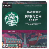 Starbucks Coffee, Ground, Dark Roast, French Roast, K-Cup Pods - 32 Each