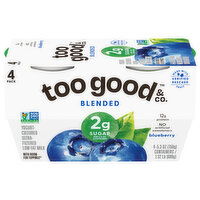 Too Good & Co. Yogurt, Ultra-Filtered, Low Fat, Blueberry, Blended, 4 Pack