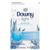 Downy Dryer Sheets, Ocean Mist, Mega - 80 Each