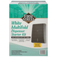 First Street Dispenser Starter Kit, Multifold, White - 1 Each