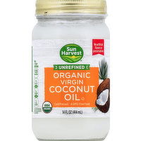 Sun Harvest Coconut Oil, Organic, Virgin, Unrefined, 14 Ounce