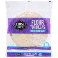 First Street Flour Tortilla, Soft Taco Size - 10 Each