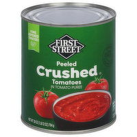 First Street Tomatoes, Peeled, Crushed, 28 Ounce