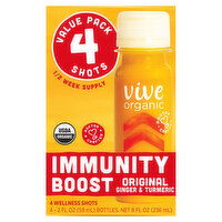 Vive Organic Wellness Shots, Original, Immunity Boost, Value Pack - 4 Each