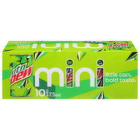 Mtn Dew Soda, Mini Cans - 10 Each