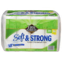 First Street Bathroom Tissue, Soft & Strong, Premium, Double Rolls, 2-Ply - 36 Each