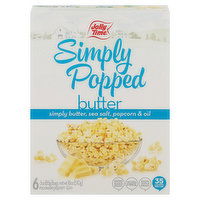 Jolly Time Microwave Popcorn, Butter, Simply Popped - 6 Each