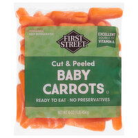 First Street Baby Carrots, Cut & Peeled, 16 Ounce