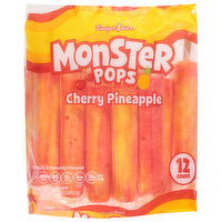 Budget Saver Monster Pops, Cherry Pineapple - 12 Each