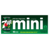 7-UP Soda, Zero Sugar, Lemon Lime, Mini, 75 Ounce