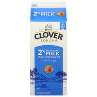 Clover Sonoma Milk, 2% Reduced Fat - 0.5 Gallon