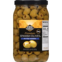 First Street Queen Olives, Pitted, Premium - 36 Ounce