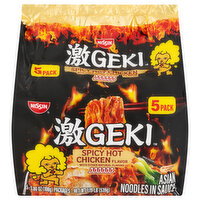 Nissin Spicy Hot Chicken Flavor Asian Noodles in Sauce - 5 Each