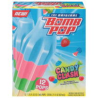 Bomb Pop Pops, Blue Raspberry, Strawberry & Watermelon, Candy Clash, 12 Each