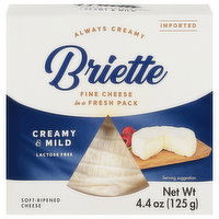 Briette Cheese, Soft-Ripened, Creamy & Mild - 4.4 Ounce